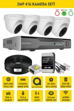 2MP AHD 4'lü Dome Kamera Seti İç Ortam Eksiksiz Full Set DX1 fotoğraf-1