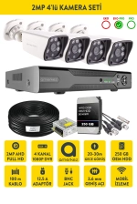 2MP AHD 4'lü Kamera Seti Dış Ortam Eksiksiz Full Set KX2 fotoğraf-1