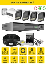 2MP AHD 4'lü Kamera Seti Dış Ortam Eksiksiz Full Set ZX1 fotoğraf-1
