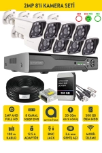 2MP AHD 8'li Kamera Seti Dış Ortam Eksiksiz Full Set KX2-8 fotoğraf-1