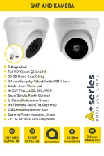 5MP AHD 4'lü Dome Kamera Seti İç Ortam Eksiksiz Full Set DX1 fotoğraf-2