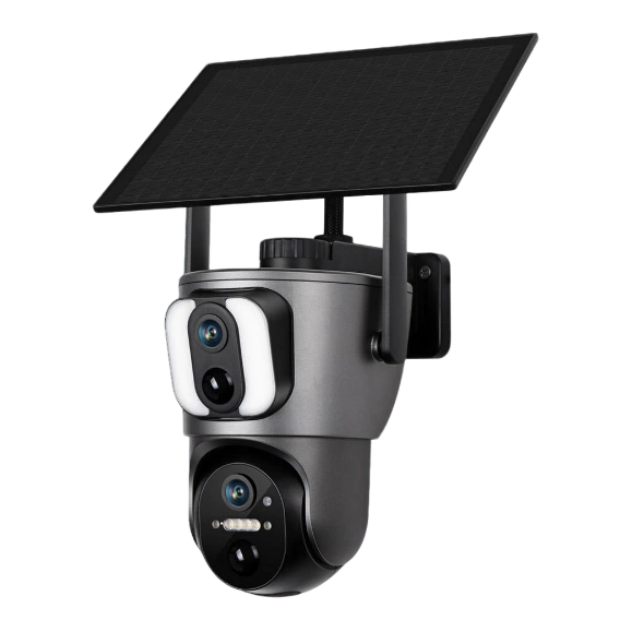 CN-410G 2K Çift Lensli Düşük Güçlü 4G Solar PTZ Kamera