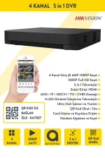 Hikvision 2MP 4 Kameralı AHD Full Set DS-2CE16D0T-EXLPF.DS-7204HGHI-M1C fotoğraf-3