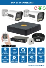4MP IP Dahili Sesli ve Renkli 2 Kameralı IP Full Hazır Set | IP-5514-2 fotoğraf-feed