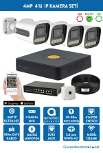 4MP IP Dahili Sesli ve Renkli 4 Kameralı IP Full Hazır Set | IP-5514-4 fotoğraf-feed