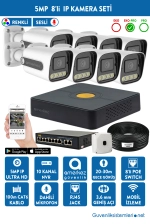 5MP IP Dahili Sesli ve Renkli 8 Kameralı IP Full Hazır Set | IP-5514-8 fotoğraf-1