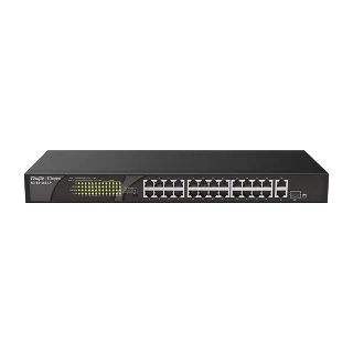 Reyee RG-ES126S-LP 26 Portlu, 10/100 Fast Ethernet, Tak Çalıştır Switch, 1 Gigabit Uplink, 1 Gigabit Combo, 24 Port PoE+ (180W)