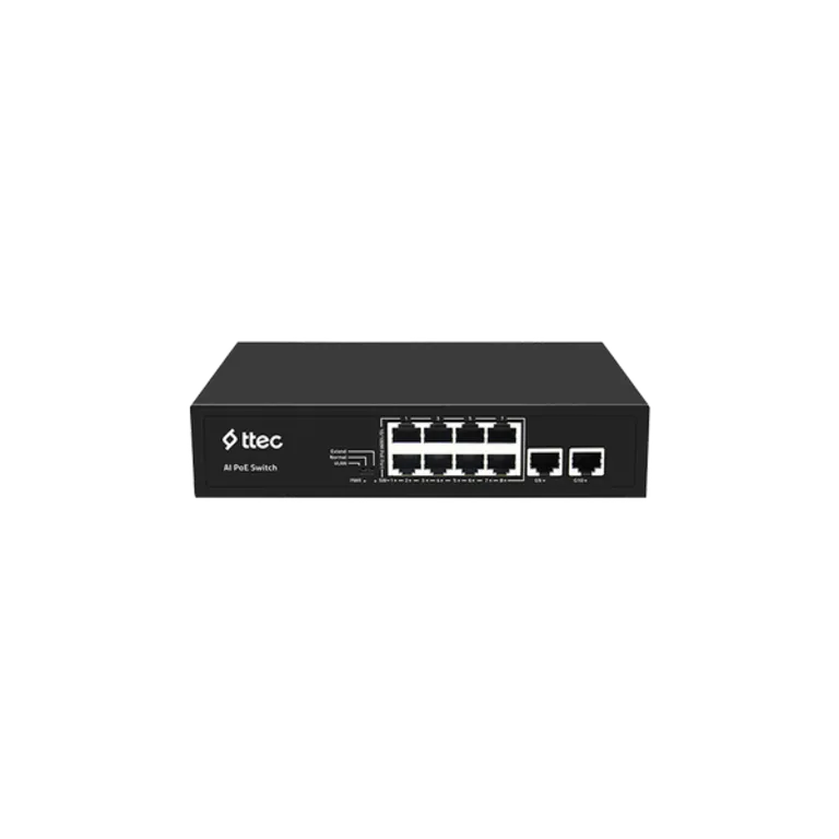 ttec 18300PG 16 Portlu, 10/100 Fast Ethernet, Tak Çalıştır Switch, 2 Gigabit Uplink, 16 Port PoE+ (300W) (TSS)