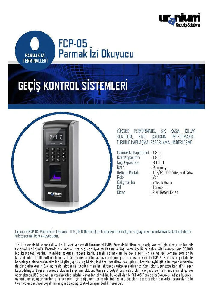 Uranium FCP-05 - Parmak izi okuyucular