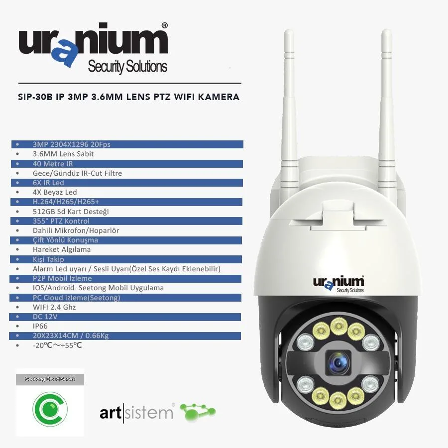 Uranium SIP-30B - PTZ IP kamera