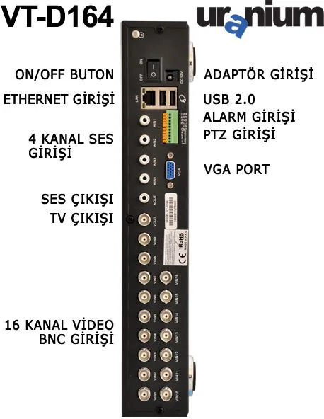 Uranium VT-D164 - DVR kayıt cihazı