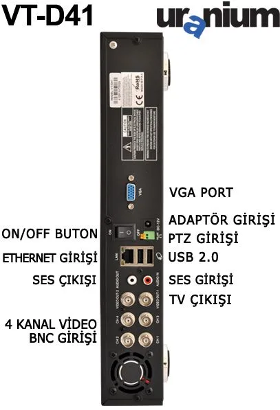 Uranium VT-D41 - DVR kayıt cihazı