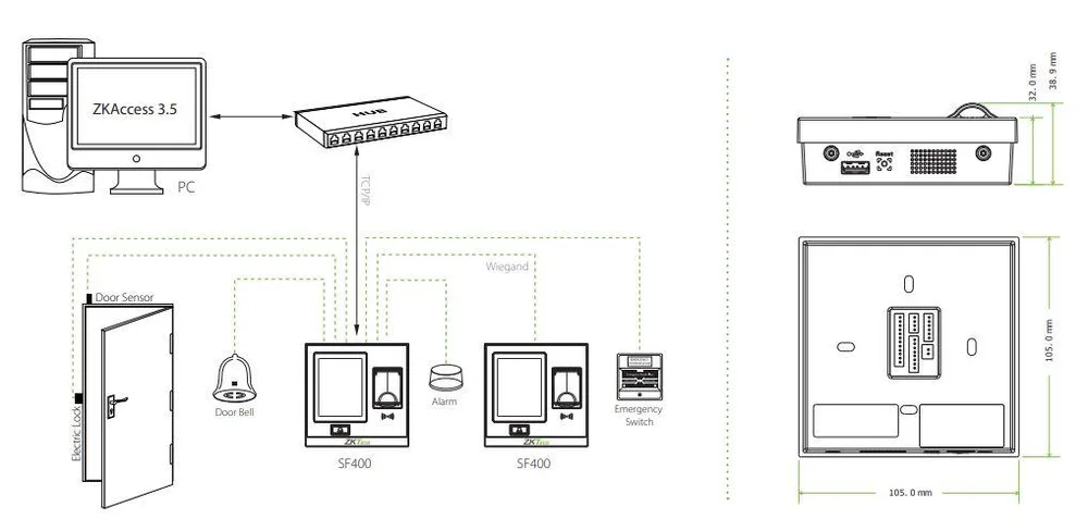 ZKTeco SF400-ID - Parmak izi okuyucular